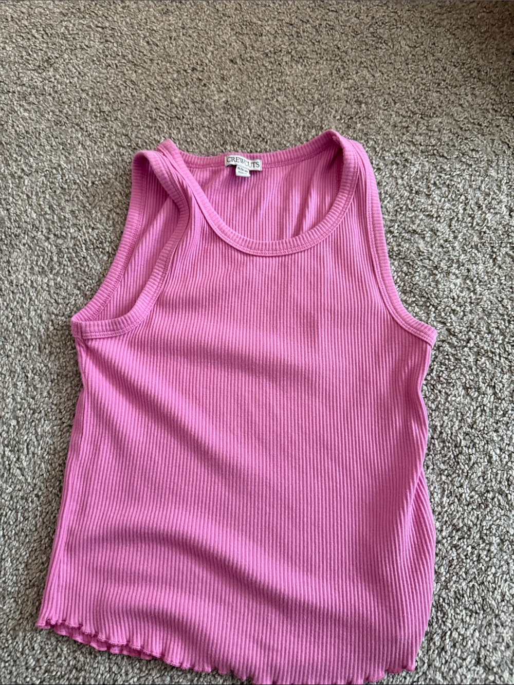 Crewcuts Pink Ribbed Tank Top